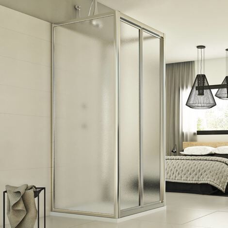 Cabine de douche en forme U pliante verre opaque h 198 mod. Urban Trio P 70x100x70 cm (1/5)
