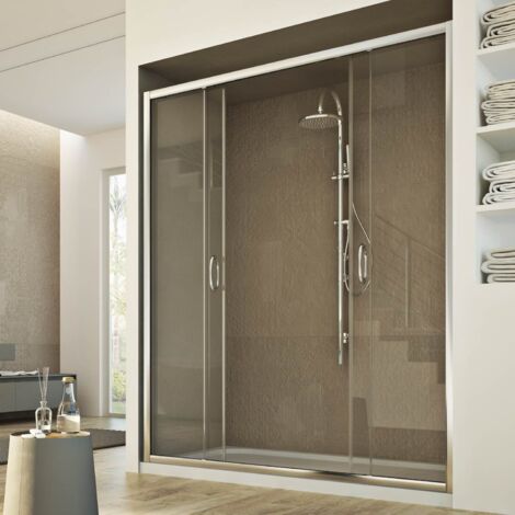 Porte de douche coulissante verre transparent h 185 mod Replay 2 portes 160 cm