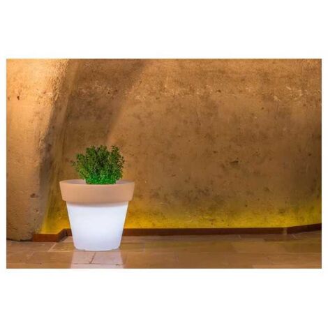 Idralite – Vase lumineux en polyéthylène LED multicolore – Ø 50 cm – h 44 cm – Résistant aux chocs et intempéries – Fabrication italienne (1/4)