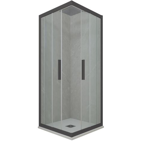 Cabine parois douche coulissante 75x90 Anthracite Kolors (1/2)
