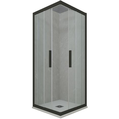 Cabine parois douche coulissante 80x120 Noir Matt Kolors (1/2)