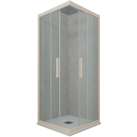 Cabine parois douche coulissante 75x120 Champagne Kolors (1/2)