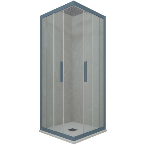 Cabine parois douche coulissante 75x90 Bleu Navy Kolors (1/2)