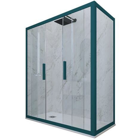 Cabine parois douche coulissante 80x160 Vert Night Watch Glam Duo (1/2)
