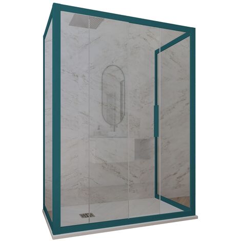 Parois douche 3 côtés 80x170 coulisse Vert Night Watch Deco Trio (1/2)