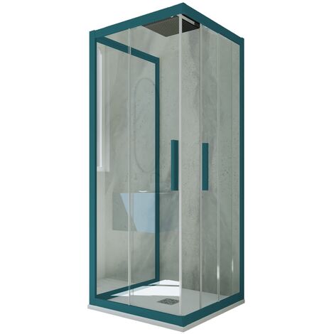 Parois douche 3 côtés 75x110 coulisse Vert Night Watch Kolors Trio (1/2)