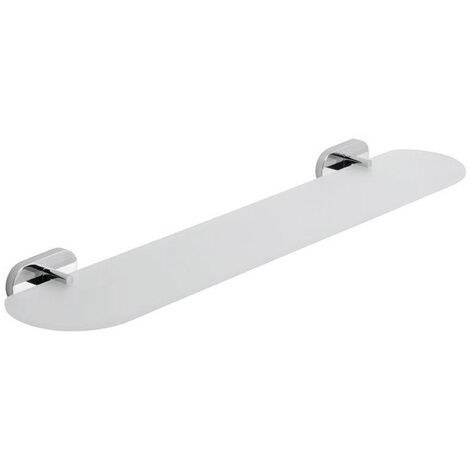 Étagère salle de bain 60 cm en verre satiné et métal fixation murale mod. Louise (1/2)