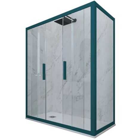 Cabine parois douche coulissante 90x160 Vert Night Watch Glam Duo (1/2)