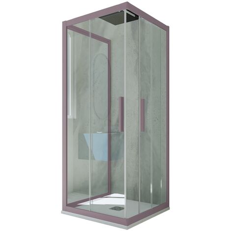 Parois douche 3 côtés 80x90 coulisse Lavande Kolors Trio (1/2)