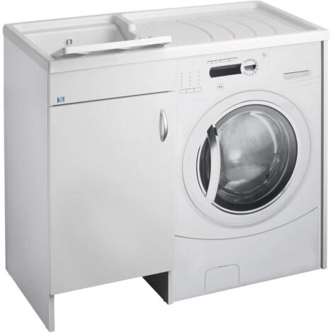 Negrari – Couvercle de machine à laver – Cuve gauche en résine plastique – Épaisseur 18 mm – Dimensions 109 x 60 cm – Siphon autonettoyant
