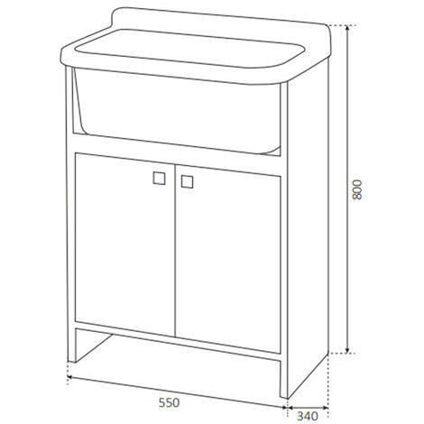 Bac à laver avec meuble en PVC blanc 80x50 cm mod. Garden