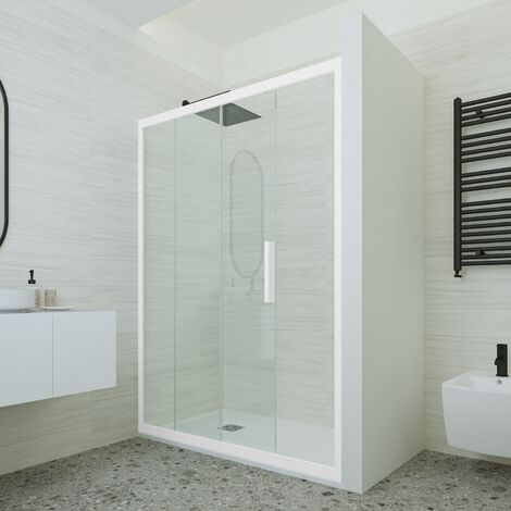 Paroi De Douche Niche  120a136x185 H-Noyer En Pvc Pliant Nouveau Montage Sans Percage Droite Gauche 5 Couleurs Panneau Translucide 2 Mm 94384648