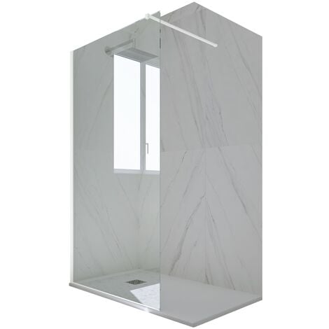 Douche italienne Walk in 110 cm paroi douche niche Blanc Matt Kolors