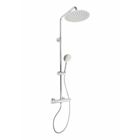 Ensamble de douche rond chrome en acier inox mod. Poseidon plus (1/3)