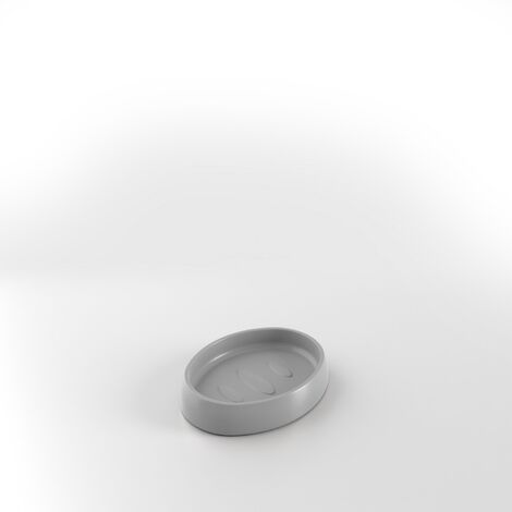 Porte-savonsavon à poser gris brouillard en porcelaine mod. Bird (1/2)