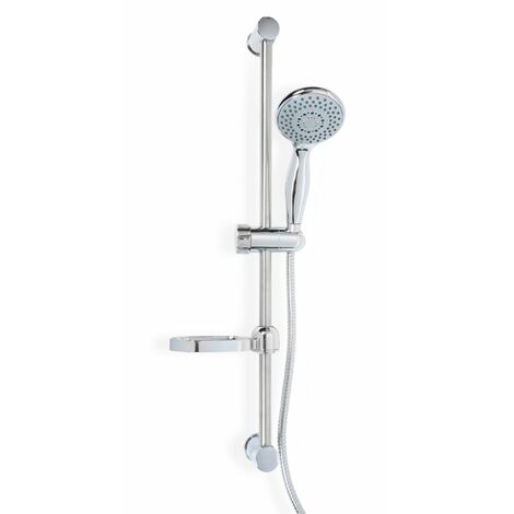 Barre de glissière de pomme de douche ronde à fixation murale, chrome  moderne