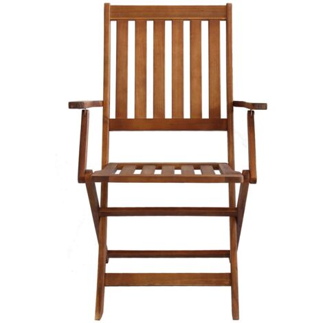 Beliani Chaise De Jardin Pliable Et Inclinable En Bois D'Acacia Foncé Amantea - Confort & Élégance Extérieure