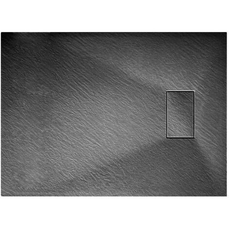 Bac à douche anthracite effet pierre rectangulaire en smc mod. Strong 90x140 cm (1/5)