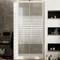 Porte de douche blanche coulissante pour h 185 verre sérigraphié mod. Blanc 100 cm