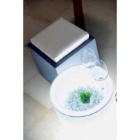 Pouf rond avec lumière led en résine 40X40 cm mod. Square LED Multicolor avec Batterie Solaire