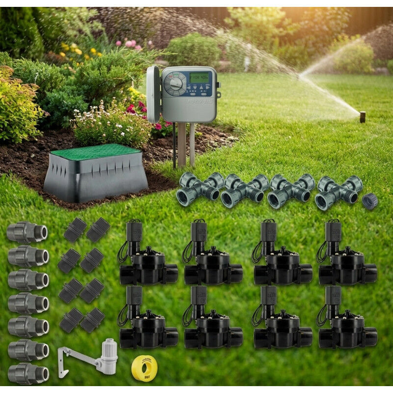 Électrovanne Aqualin Gris/Vert - Valve Magnétique Supplémentaire Pour Ordinateur D'Irrigation 4 Sorties