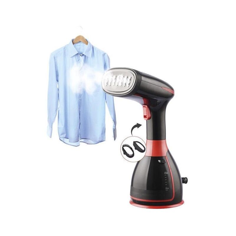 Défroisseur Vapeur 2-en-1 1200W Dandy Tec - Diffuseur D'Odeur Intégré, 200 Ml, Pliable Pour Voyage, Tous Tissus, Noir/Rouge