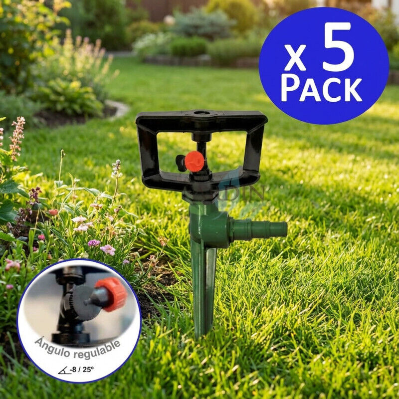 Lot De 5 Arroseurs à Pulsation Suinga - Arroseur Pelouse Réglable Circulaire 360° 7-13m - Idéal Jardin Et Agriculture