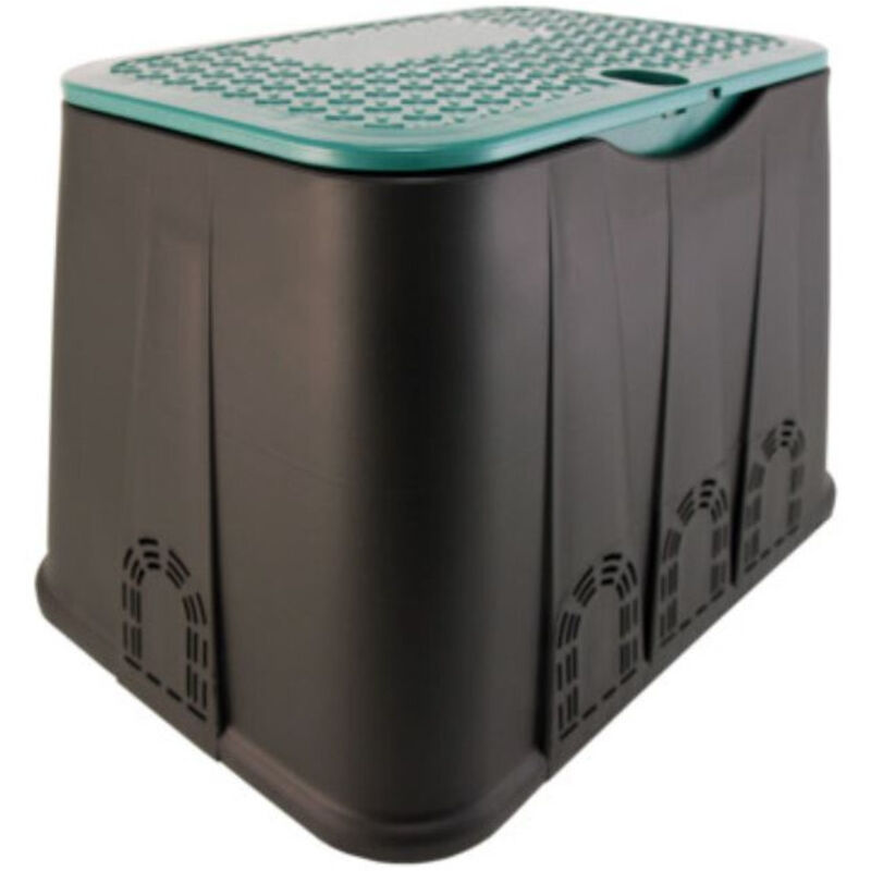 Suinga Arquette D'Arrosage Noir 64 X 53 X 30 Cm - Boîte Pour 4-7 Électrovannes Polyéthylène