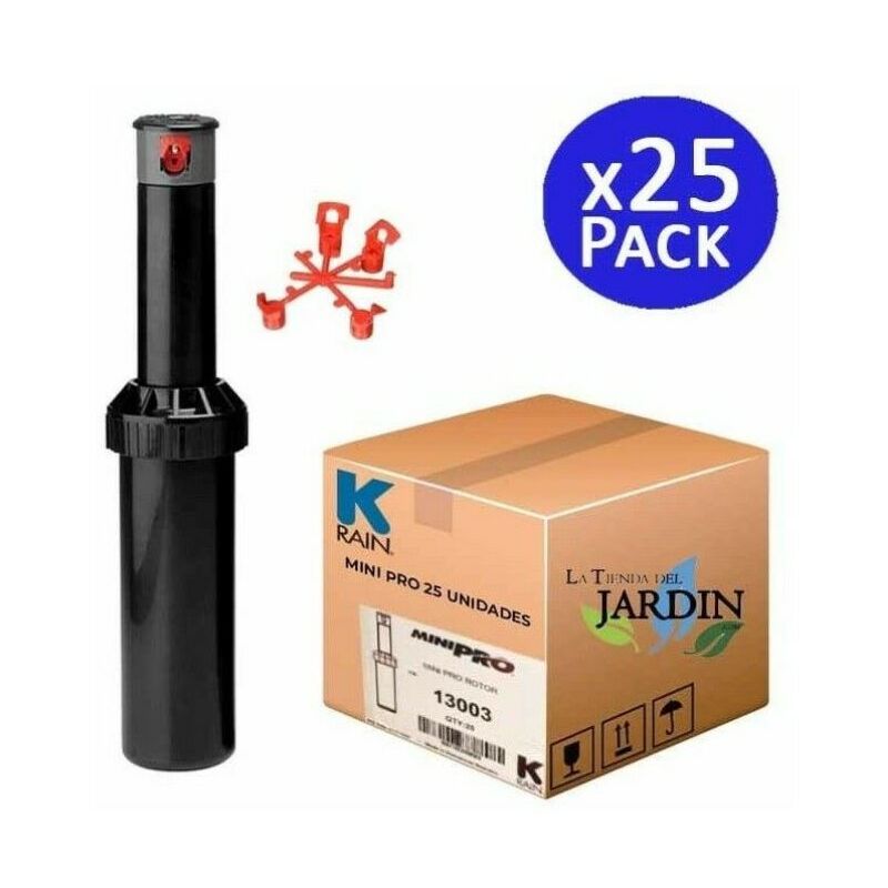 Lot 4 Arroseurs K-Rain Mini Pro 1/2'' – Turbine Réglable 4,9-14 M – Angle & Portée Ajustables – Jardin Parfait