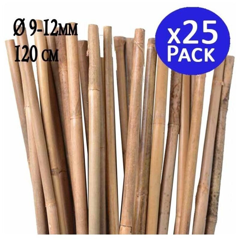 Suinga Lot De 25 Tuteurs En Bambou 200 Cm (10-12 Mm) - Supports Résistants Pour Plantes, Tomates Et Légumes