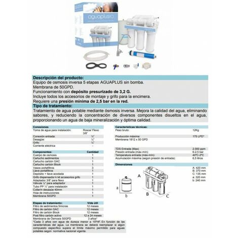Adoucisseur D'eau Automatique FP-TECH – 10 à 50 L – Résine – Neuf – Classe A+++