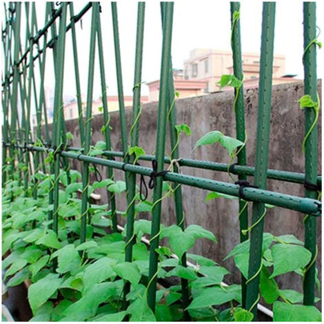Toboli Lot De 10x Tuteurs Plantes – 11 X 1200 Mm – En Vert – En Métal – Support De Légumes Fleurs Grimpantes – Piquets Attache Tomates – Roses