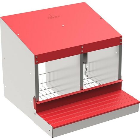 Volaille Pondoir galvanisée, Pondoir pour Poules 2 Compartiments, idéal pour 8/9 Poules, Nichoir pour Poules 53x50x44 cm (1/5)