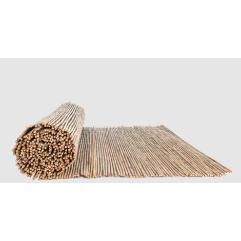 Canisse en bambou naturel entière 2 x 5 mètres, Occultation 95%, tiges de bambou naturelles pour terrasses et jardins