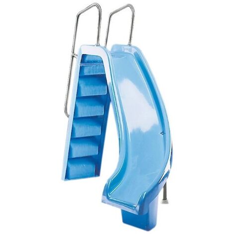 Astralpool – Toboggan de piscine courbé droit 1,78 m – Rail en polyester renforcé – Garde-corps en aluminium – Installation hydraulique incluse (1/3)