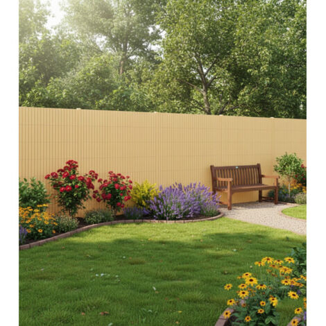 Lot De 2 Profilés PVC Pour Brise-vue - 1 M Chaque - Protection Pour Clôture Balcon/terrasse - Marron