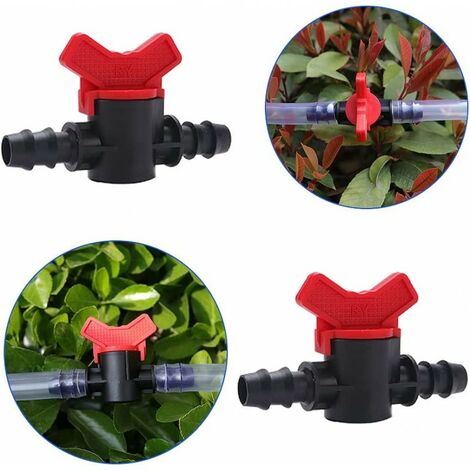 20 Vannes D'Irrigation Goutte à Goutte - 1/4 De Pouce - Barbelées - Pour Systèmes D'Arrosage - Hydrogarden