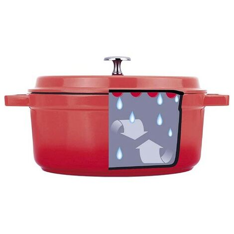 Lacor 25928 Faitout Rouge Fonte D'Aluminium Avec Couvercle - 28 Cm, 6,7L, Tous Feux Dont Induction