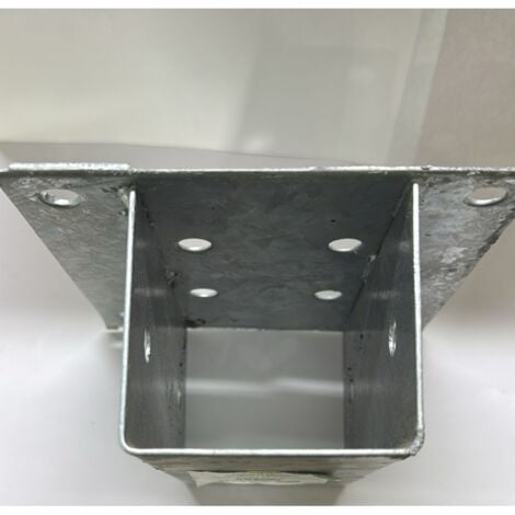 ADGO Support D'ancrage Carré à Visser Pour Poteau 80 X 80 Mm, Manchon De Support De Poteau De Clôture, Pour Béton, Clôtures, Gazebos, Garage, Remises, Tôle Anticorrosion Argentée Galvanisée, 1 Pièce