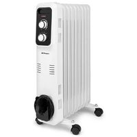 Radiateur à Bain d'Huile 2000W Chauffage électrique 9 éléments Orbegozo RL2000. Thermostat réglable, blanc