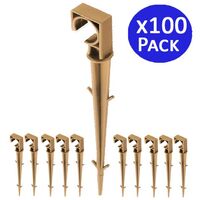 Lot de 100 Crampon de fixation plastique, Piquets de Fixation 16mm pour Ligne d'égouttement, tuyaux d'arrosage et tuyaux gouteur