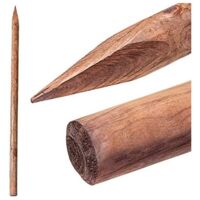 Suinga – Tuteur en bois traité autoclave 3 150 cm Ø 4 cm – Poteau pour clôture – Résistant aux insectes et à la pourriture – Pour cultures d'amandiers