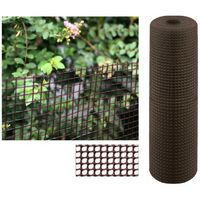 Suinga – Maille plastique carrée 1x1 cm marron 1 x 5 m – Clôture artificielle pour terrasses et balcons – Résistante aux UV et facile à découper