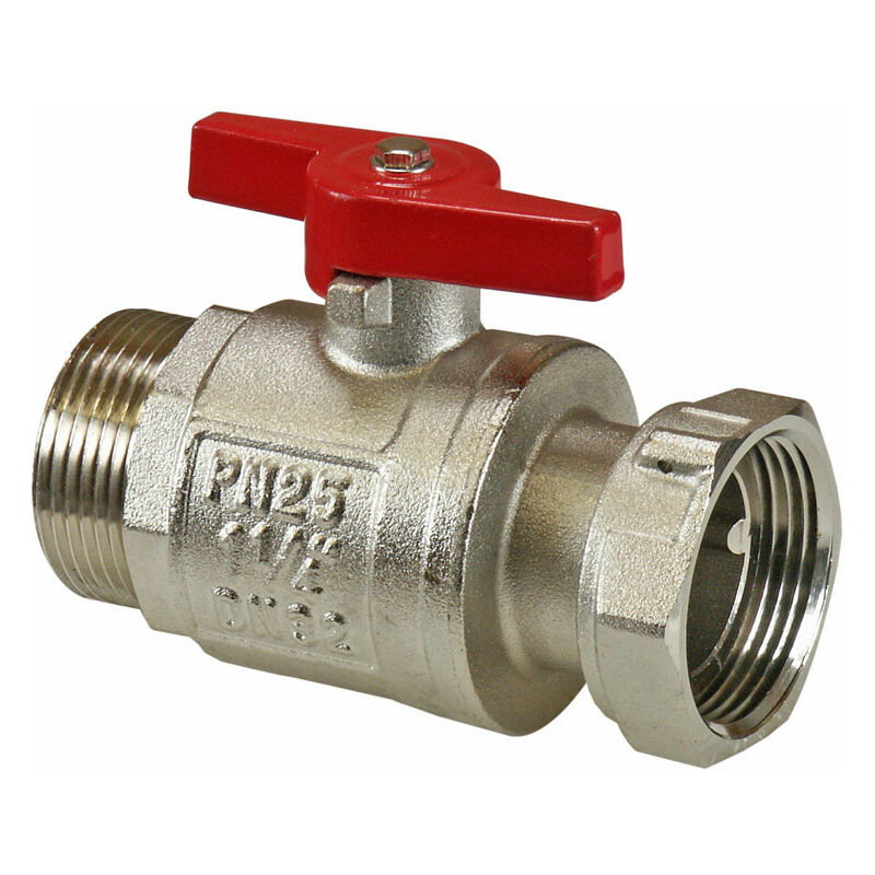 Kugelhahn mit Flügelgriff, 1 1/4AG x 1 1/4 Überwurf x Innen 32mm