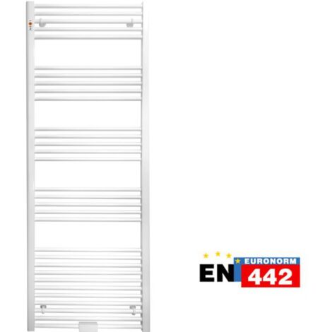 Badheizkörper Standard gerade Form Breite 700mm x Höhe 1200mm, mit Mittelanschluss und Seitenanschluss