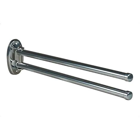 Doppel Handtuchhalter 42cm, 2-armig, verstellbar, extra stabile Ausführung, Metall verchromt