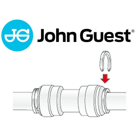 John Guest Sicherungsring für Steckverbinder / Steckfitting, Kunststoff, weiß,  für Rohre Ø 15mm