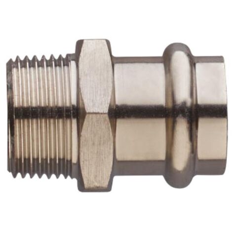 Edelstahl Pressfitting Übergangsstück I mit AG, 22mm x 1/2, FRABOPRESS 316V, V-Kontur