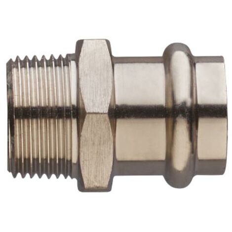 Edelstahl Pressfitting Übergangsstück I mit AG, 18mm x 1/2, FRABOPRESS 316V, V-Kontur
