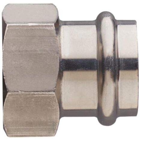 Edelstahl Pressfitting Übergangsmuffe I mit IG, 18mm x 1/2", FRABOPRESS 316V, V-Kontur